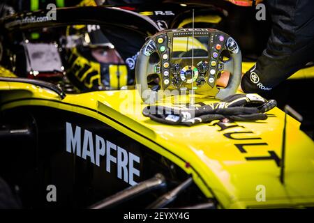 Volante volant, Renault F1 Team RS19, dettaglio meccanico durante il Campionato del mondo di Formula uno 2019, Gran Premio di Azerbaigian dal 25 al 28 aprile a Baku - Foto Antonin Vincent / DPPI Foto Stock