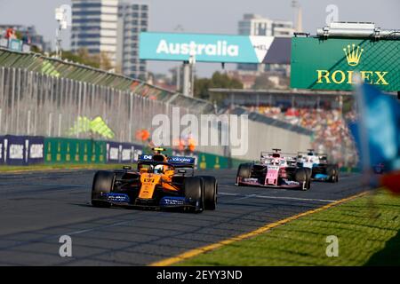 NORRIS Lando (gbr), McLaren Renault F1 MCL34, azione durante il campionato di Formula 1 2019 a Melbourne, Gran Premio d'Australia, dal 14 al 17 marzo - Foto DPPI Foto Stock