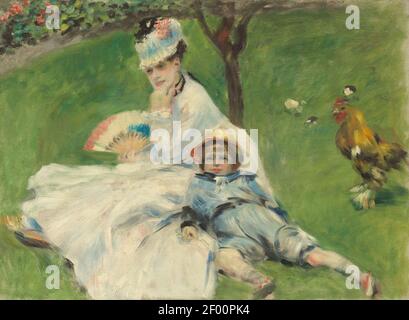 Pierre-Auguste Renoir - Madame Monet e suo Figlio. Foto Stock