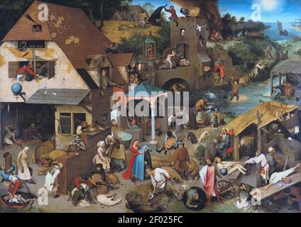 Pieter Brueghel il Vecchio - i Proverbi olandesi Foto Stock