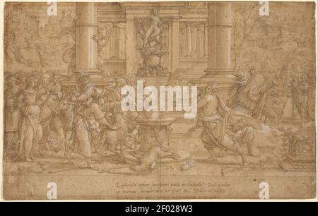 Pieter Coecke van Aelst (fiammingo - il sacrificio a Lystra Foto Stock