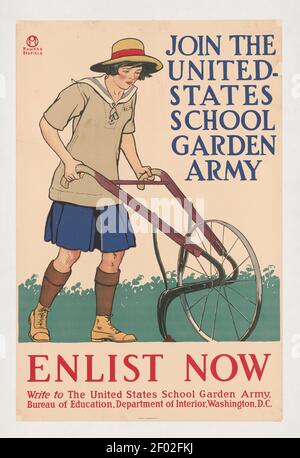 Unisciti all'esercito statunitense School Garden. Iscrivitene ora! Poster o annuncio dell'esercito. Foto Stock