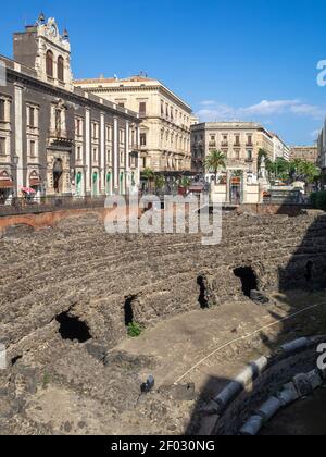 Anfiteatro Romano di Catania Foto Stock