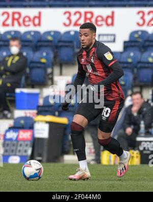 Preston, Regno Unito. 06 marzo 2021. Arnaut Danjuma n° 10 di Bournemouth con la palla a Preston, UK, il 3/6/2021. (Foto di Simon Whitehead/News Images/Sipa USA) Credit: Sipa USA/Alamy Live News Foto Stock