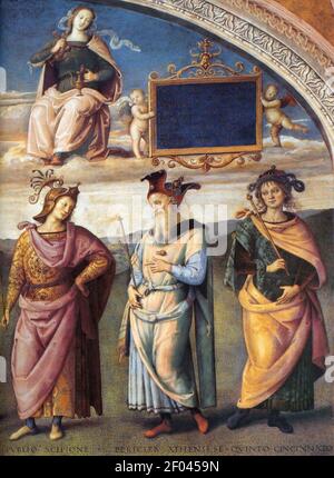 Pietro Perugino - i famosi uomini dell'antichità (dettaglio) Foto Stock