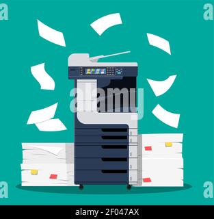 Scanner multifunzione per stampanti per ufficio. Illustrazione Vettoriale