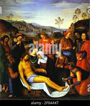 Pietro Perugino- la Lamentazione sul Cristo morto. Foto Stock