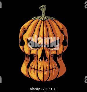 Halloween Pumpkin testa del cranio illustrazione vettoriale per la vostra azienda o. marchio Illustrazione Vettoriale