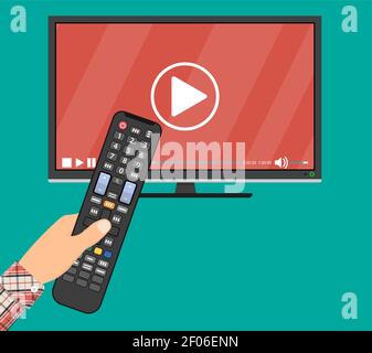 Mano che tiene il telecomando. Illustrazione Vettoriale