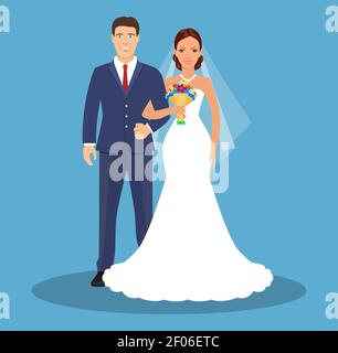Sposa e lo sposo. Illustrazione Vettoriale