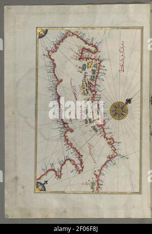 Piri Reis - Mappa delle coste e delle isole Del Mare Adriatico Foto Stock