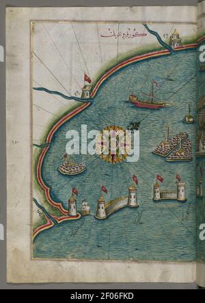 Piri Reis - Mappa della parte occidentale del Città di Venezia Foto Stock