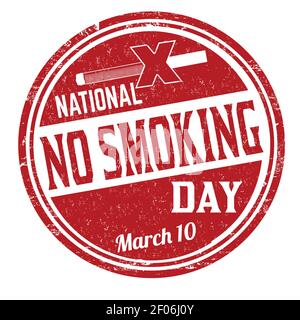 National no smoking day grunge timbro di gomma su sfondo bianco, illustrazione vettoriale Illustrazione Vettoriale