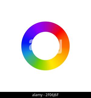 Selettore dello spettro della ruota dei colori RGB. Logo della tavolozza RGB. Colore cerchio diagramma arcobaleno Illustrazione Vettoriale