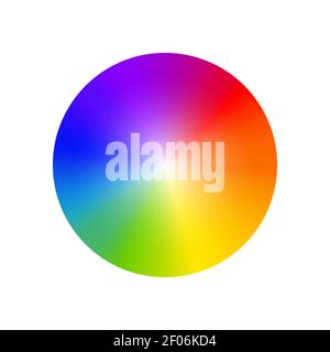 Selettore dello spettro della ruota dei colori RGB. Logo della tavolozza RGB. Colore cerchio diagramma arcobaleno Illustrazione Vettoriale