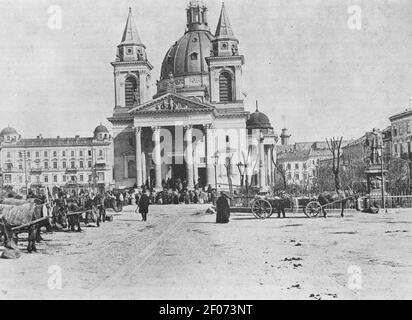 Plac Trzech Krzyży w Warszawie ok. 1892. Foto Stock