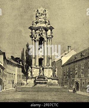 Colonna peste in Banská Štiavnica - Cserna. Foto Stock