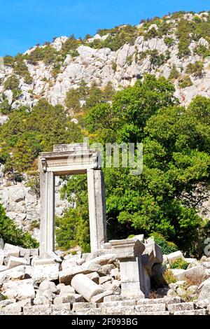 Rovine del patrimonio Anatolia dalla collina Foto Stock