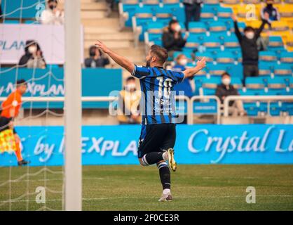 Seoul, Corea del Sud. 6 marzo 2021. Costa Rica midfielder Elias Aguilar (Incheon United FC), 6 marzo 2021 - Calcio/Calcio : la partita di calcio 2021 K League 1 tra Incheon United FC 2-1 Daegu FC all'Incheon Football Stadium di Incheon, a ovest di Seoul, Corea del Sud. Credit: Lee Jae-Won/AFLO/Alamy Live News Foto Stock