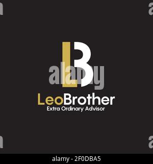 MODELLO vettoriale di progettazione iniziale del logo con lettera LB Illustrazione Vettoriale