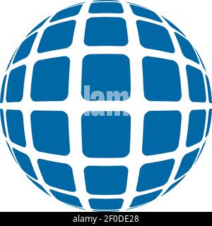 modello vettoriale di ispirazione per il design del logo 3d del globo mezzitoni Illustrazione Vettoriale