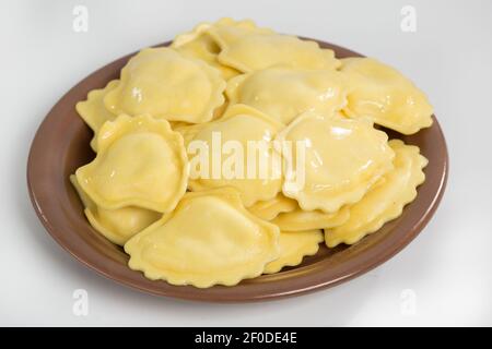 In casa tradizionale Russo Ucraino gnocchi Foto Stock