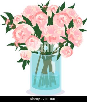 Carino primavera e fiori estivi in un vaso Illustrazione Vettoriale