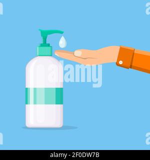 Flacone di sapone antibatterico liquido Illustrazione Vettoriale