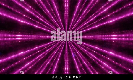 Illustrazione 3D astratta del tunnel con luci al neon Foto Stock