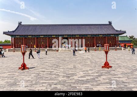 Pechino, Cina. 4 Giugno 2017. La Sala Est annesso della Sala di preghiera per i buoni raccolti al Tempio del Paradiso a Pechino, Cina. Foto Stock