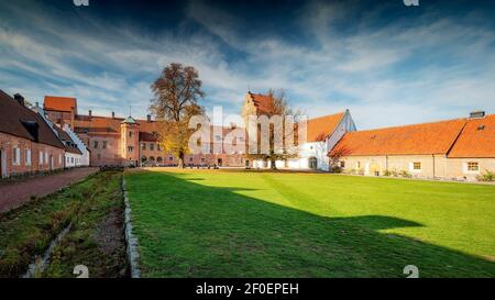 Il castello di Backaskog, nella Svezia meridionale, era originariamente un monastero costruito nel XIII secolo. Foto Stock