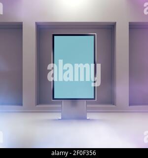 Monitor nero verticale mockup Foto Stock
