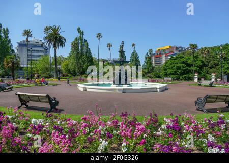 Scenario soleggiato all'Albert Park di Auckland, una grande città nell'Isola del Nord della Nuova Zelanda Foto Stock