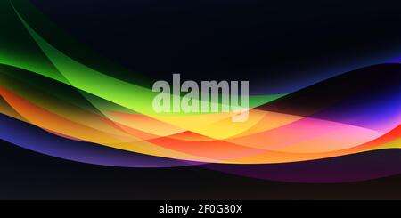 Astratto Geometric Curvy Smooth Colorful Gradient background. Nuova carta da parati moderna Foto Stock