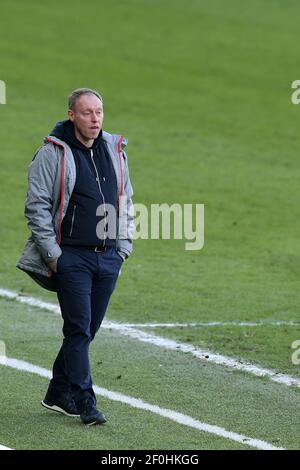 Swansea, Regno Unito. 06 marzo 2021. Steve Cooper , direttore della città di Swansea. EFL Skybet Championship, Swansea City contro Middlesbrough al Liberty Stadium di Swansea sabato 6 marzo 2021. Questa immagine può essere utilizzata solo per scopi editoriali. Solo per uso editoriale, è richiesta una licenza per uso commerciale. Nessun utilizzo nelle scommesse, nei giochi o nelle pubblicazioni di un singolo club/campionato/giocatore. pic di Andrew Orchard/Andrew Orchard sports photography/Alamy Live news Credit: Andrew Orchard sports photography/Alamy Live News Foto Stock