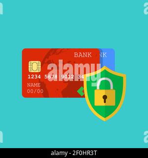 Transazione sicura con carta di credito. Illustrazione Vettoriale