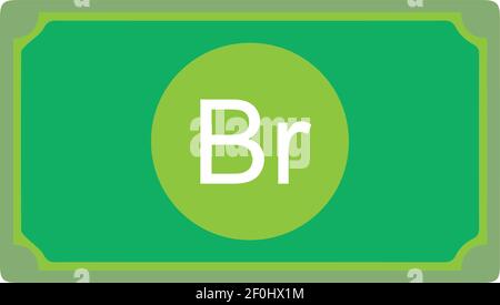 Belarus Ruble valuta segno Verde Nota icona vettore per cellulare App e siti Web Illustrazione Vettoriale