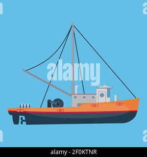 Piccola barca da pesca Illustrazione Vettoriale