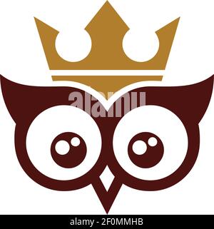 astratto owl king logo icona vettore concetto di design Illustrazione Vettoriale