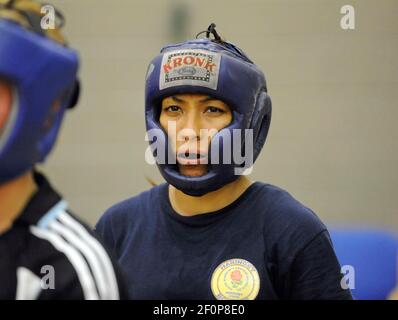 Boxing della donna per le Olimpiadi di Londra. HANNA BCHANNAH. 3/8/09. IMMAGINE DAVID ASHDOWN Foto Stock
