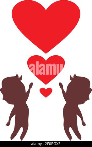 love bambini icona logo vettoriale concept design Illustrazione Vettoriale