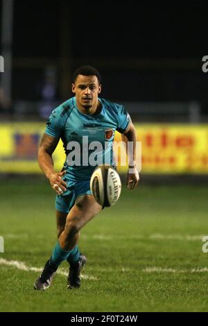 Bridgend, Regno Unito. 06 marzo 2021. Ashton Hewitt dei draghi in azione. Guinness Pro14 Rugby Match, Ospreys v Dragons al campo di birreria Morgantstone di Bridgend, Galles del Sud sabato 6 marzo 2021. pic di Andrew Orchard/Andrew Orchard sports photography/Alamy Live news Credit: Andrew Orchard sports photography/Alamy Live News Foto Stock