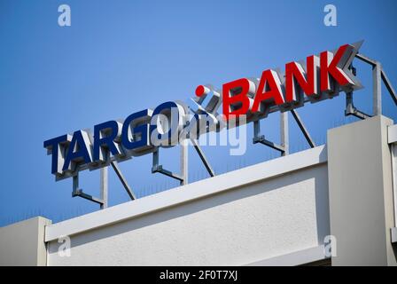 Logo Targo Bank, Hannover, bassa Sassonia, Germania Foto Stock