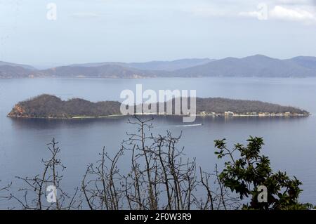 MOCHIMA, SUCRE, Venezuela. 6 marzo 2021. 07 marzo 2021. Veduta Poramica del Parco Nazionale di Mochima, decretata come tale il 19 dicembre 1973. Copre una parte degli stati di Sucre e Anzo''tegui nel Venezuela orientale e ha una superficie di 949.35 km. Foto: Juan Carlos Hernandez. Credit: Juan Carlos Hernandez/ZUMA Wire/Alamy Live News Foto Stock