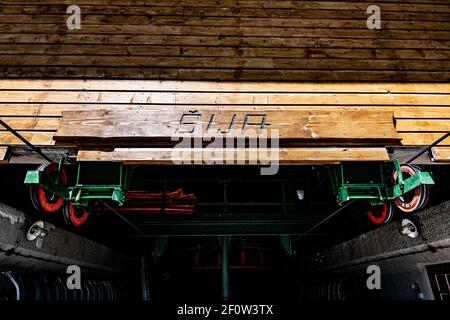 Stazione della seggiovia Sija a Julian Alpes, Slovenia Foto Stock