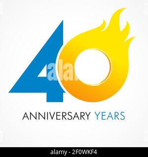 numeri del 40° anniversario. logotipo di 40 anni. Congrati luminosi. Modello grafico astratto isolato. Creative 0 segno cifre 3D. Fino a 40 perc Illustrazione Vettoriale