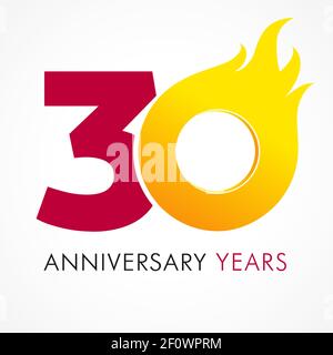 numeri del 30° anniversario. logotipo di 30 anni. Congrati luminosi. Modello grafico astratto isolato. Creative 0 segno cifre 3D. Fino a 30 perc Illustrazione Vettoriale