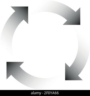 4 frecce in cerchio Illustrazione Vettoriale