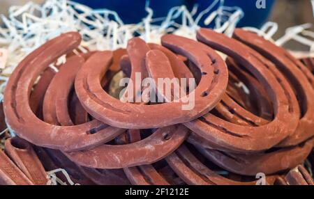 Cioccolato sotto forma di ferro di cavallo Foto Stock