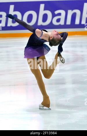 Nelli Ioffe (ISR) durante la Challenge Cup Fighter Skating il 25 febbraio 2021 all'Uithof all'Aia, Paesi Bassi Credit: SCS/Margarita Bouma/AFLO/Alamy Live News Foto Stock